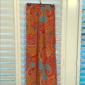 70s flared printed high waisted pants